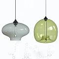 Modern Colorful Glass Pendant Lights with Diverse Shapes and Vibrant Hues for Interior Decor