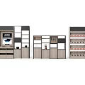 Modern Showcase Shelves With Screen Display Cabinets And Wine Bottle Racks 3d model