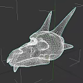 Game Movie Character Dragon Skull With Spiked Horns Sharp Teeth And Detailed Fantasy Design
