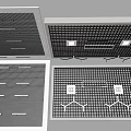 Modern Ceiling Designs Featuring Grid Patterns LED Lighting Strips And Diverse Layouts 3d model