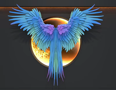 Wings Wall Decoration 3d model