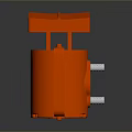 Orange Household Tool With Handle And Silver Connectors For Daily Home Use