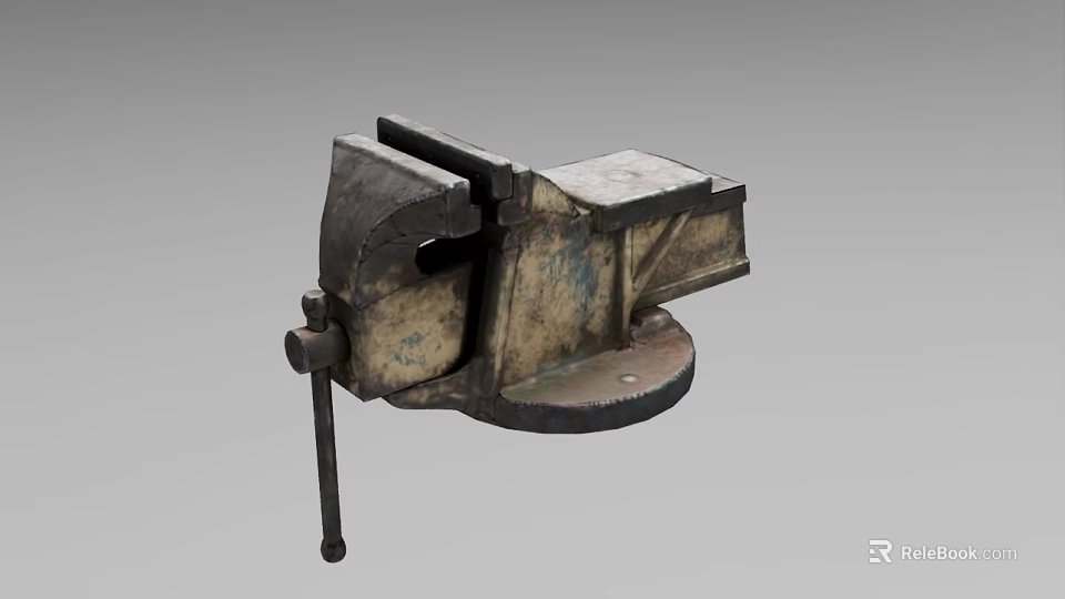 Heavy Duty Industrial Bench Vise With Adjustable Jaws Metal Base For Workshop Applications 3d model 