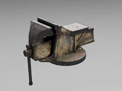 Heavy Duty Industrial Bench Vise With Adjustable Jaws Metal Base For Workshop Applications 3d model