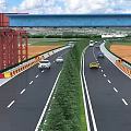 Modern Road Infrastructure Construction Site With Steel Structure And Heavy Machinery