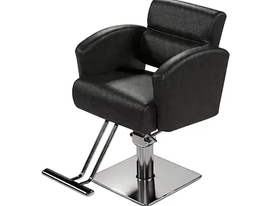 Professional Black Leather Barber Chair With Chrome Metal Base For Salon 3d model