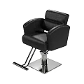 Professional Black Leather Barber Chair With Chrome Metal Base For Salon