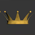 Golden Crown Shiny Decorative Household Item With Spheres And Reflection On Dark Background