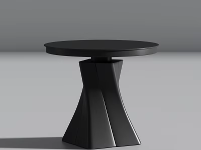 Modern Single Chair With Unique Geometric Base And Round Black Seat Design 3d model