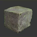 Natural Pink Stone Cube With Rough Textured Surface And Solid Structure For Decor