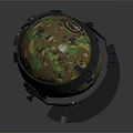 Military Style Camouflage Helmet With Transparent Visor And Metal Fittings For Protection