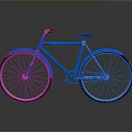 Blue Bicycle With Modern Minimalist Design Black Seat Handlebar And Silver Spokes