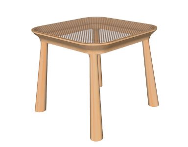 Nordic Stool Wooden Stool Casual Stool Small Bench 3d model