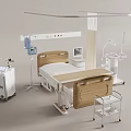 Advanced Medical Equipment Setup With Hospital Bed Monitor And Infusion Pump
