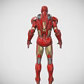 Iron Man Game And Movie Character With Red And Gold Armor Helmet Design 3d model