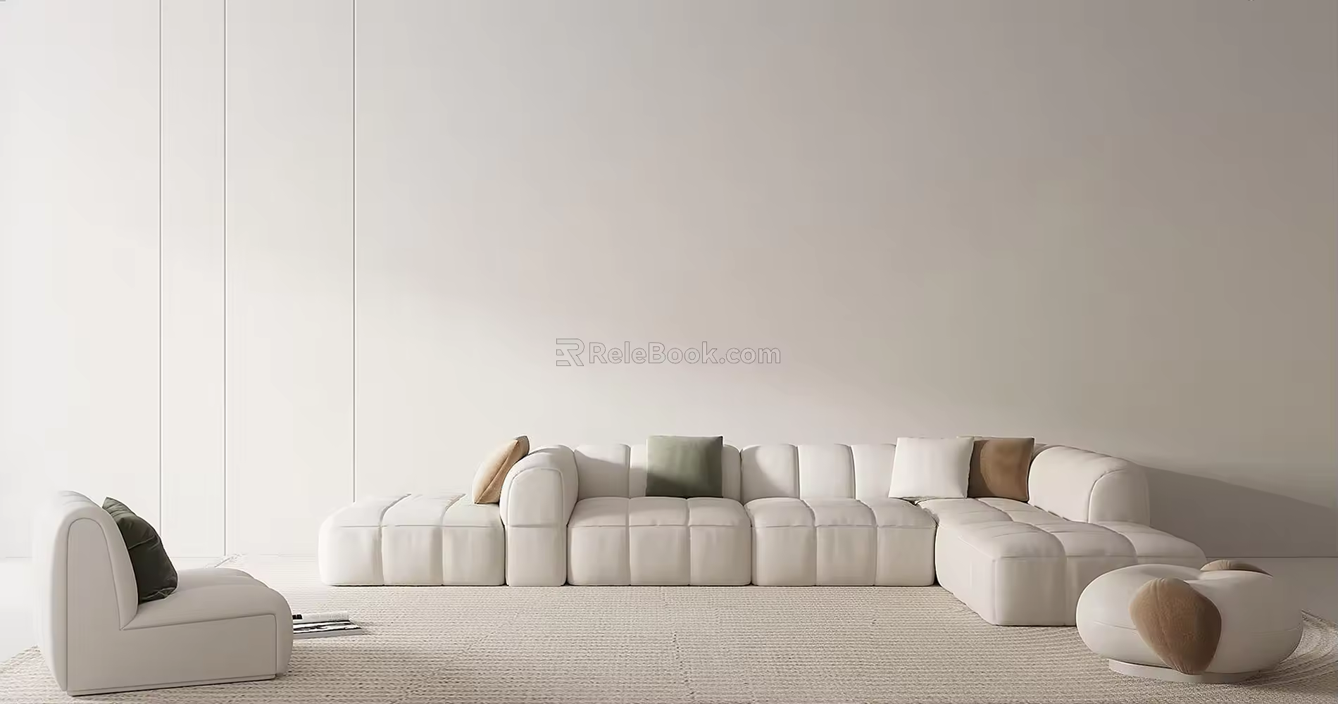 Modern Combination Sofa Cream Sofa 3d model