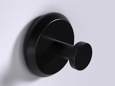 Black Modern Wall Lamp with Round Metal Base and Sleek Design Mounted on White Wall 3d model