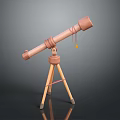 Vintage Copper Tripod Telescope for Viewing Stunning Scenic Landscapes and Skies