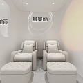 Beauty Hair Salon Exterior With White Facade Window Display And Green Plants