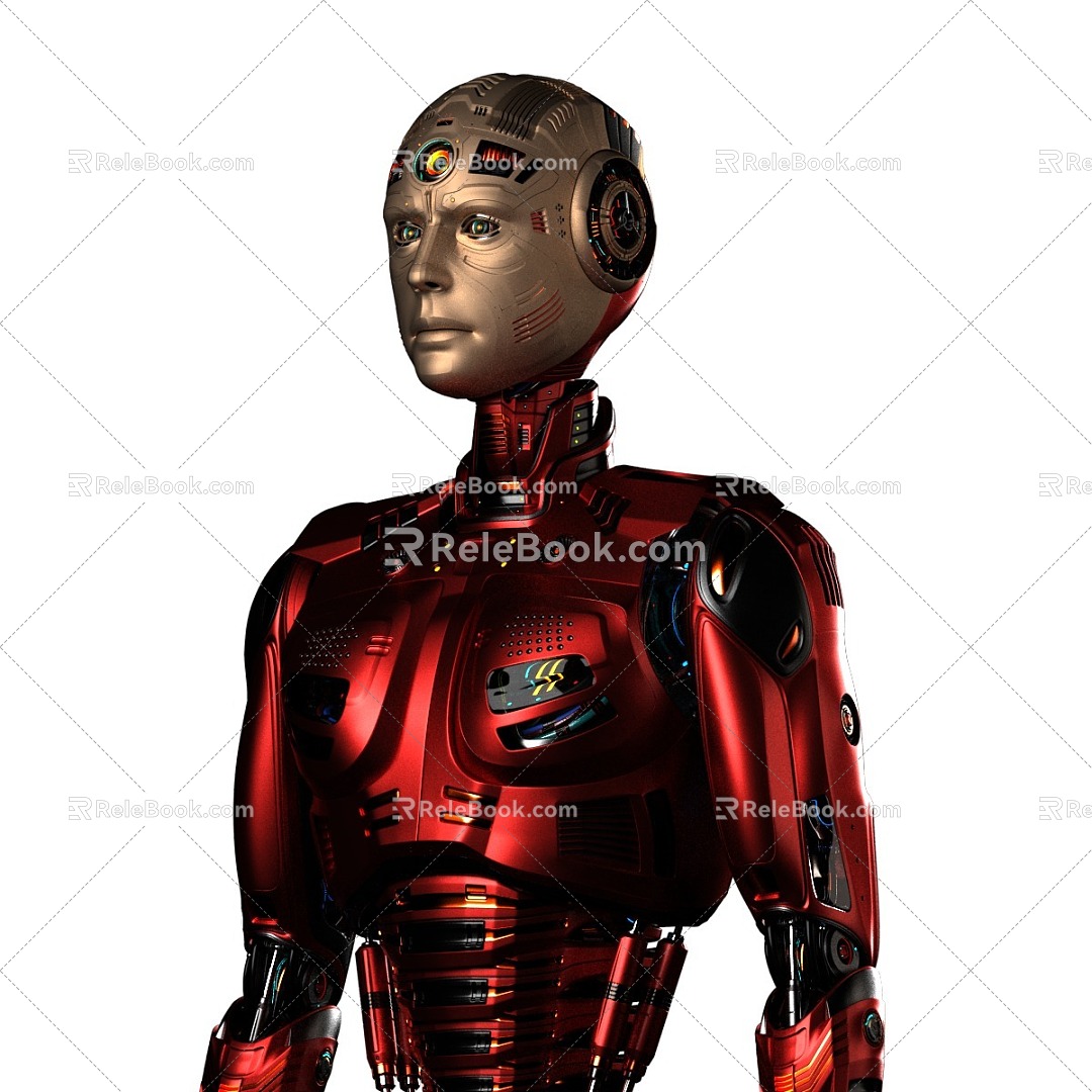 Sci-fi robot skeleton intelligent electronic human mecha 3d model