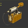 Orange Portable Metal Detector With Probe And Control Box Device
