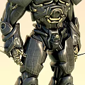 Man In Black Mechanical Armor With Golden Accents Holding Dual Swords