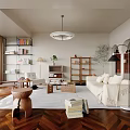 Middle Ancient Living Room Sofa Combination Coffee Table Carpet Leisure Sofa 3d model