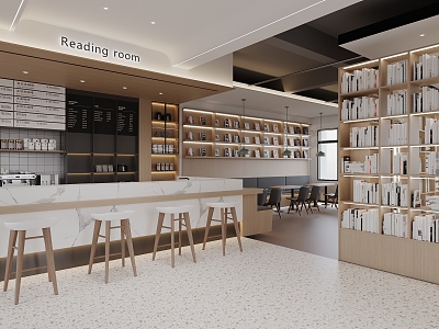 Modern Library Bookstore 3d model