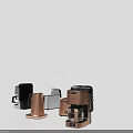 Modern Kitchen Appliances Collection With Coffee Maker Toaster Kettle And Sleek Design 3d model