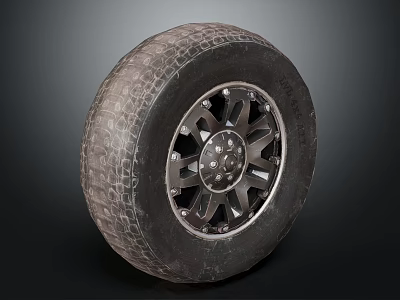 Durable Car Tire With Alloy Wheel Rim And Tread Pattern For Automotive Parts 3d model