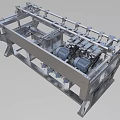 Robust Industrial Equipment Metal Frame Structure Featuring Mechanical Components And Motors