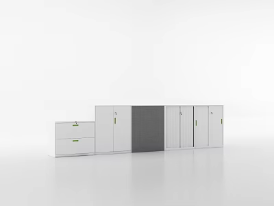 Modern White Storage Cabinet Rack With Multiple Units Drawers And Sleek Design 3d model