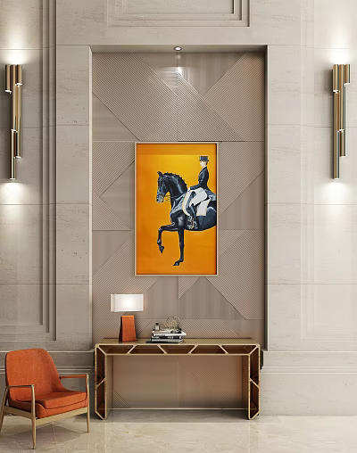 Modern Side Cabinet End View Entrance 3d model