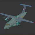 Gray Rescue Twin Turboprop Aircraft With Red Cross Tail Insignia And Wing Tips