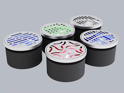 Bathroom Accessories Stylish Drain Covers With Various Decorative Patterns And Colors 3d model