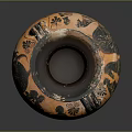 Ancient Greek Amphora With Black Figure Decoration Orange Base And Two Handles