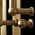 Golden Brass Cabinet Handles And Drawer Pulls In Different Styles 3d model