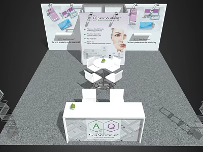 AD Skin Solutions Modern Exhibition Booth With Skin Care Products Display Setup 3d model
