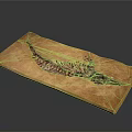 Paleontologist Examining Detailed Ancient Reptile Fossil Skeleton On Display Slab