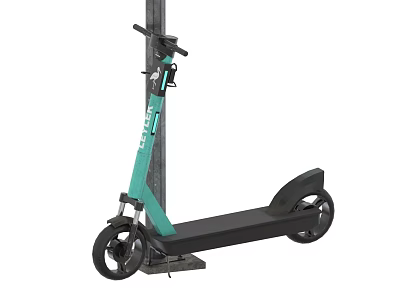 Green And Black ECO Electric Scooter With Two Wheels For Urban Mobility 3d model