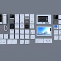 Various Styles of Switch Panels with White Black Designs and Digital Control Screens