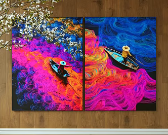 Decorative Hanging Painting Art Hanging Painting Illustration 3d model