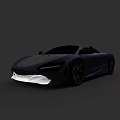Dark Blue Convertible Sports Car With Sleek Design And Black Wheels