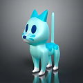 Cute Blue Cartoon Cat Character Design For Game And Movie Roles