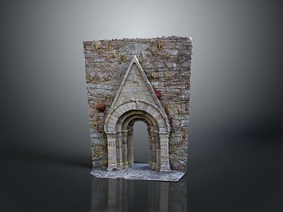 Gate House Stone Gate House Gate Post Stone Gate Post Ruin Gate Post Arch Stone Post Outdoor Articles Realistic model