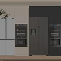 Modern Kitchen Interior Design With Refrigerators Freezers And Cabinet Appliances