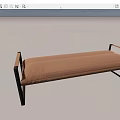 Modern Black Metal Frame Stool and Bench with Beige Fabric Cushion for Home Decor