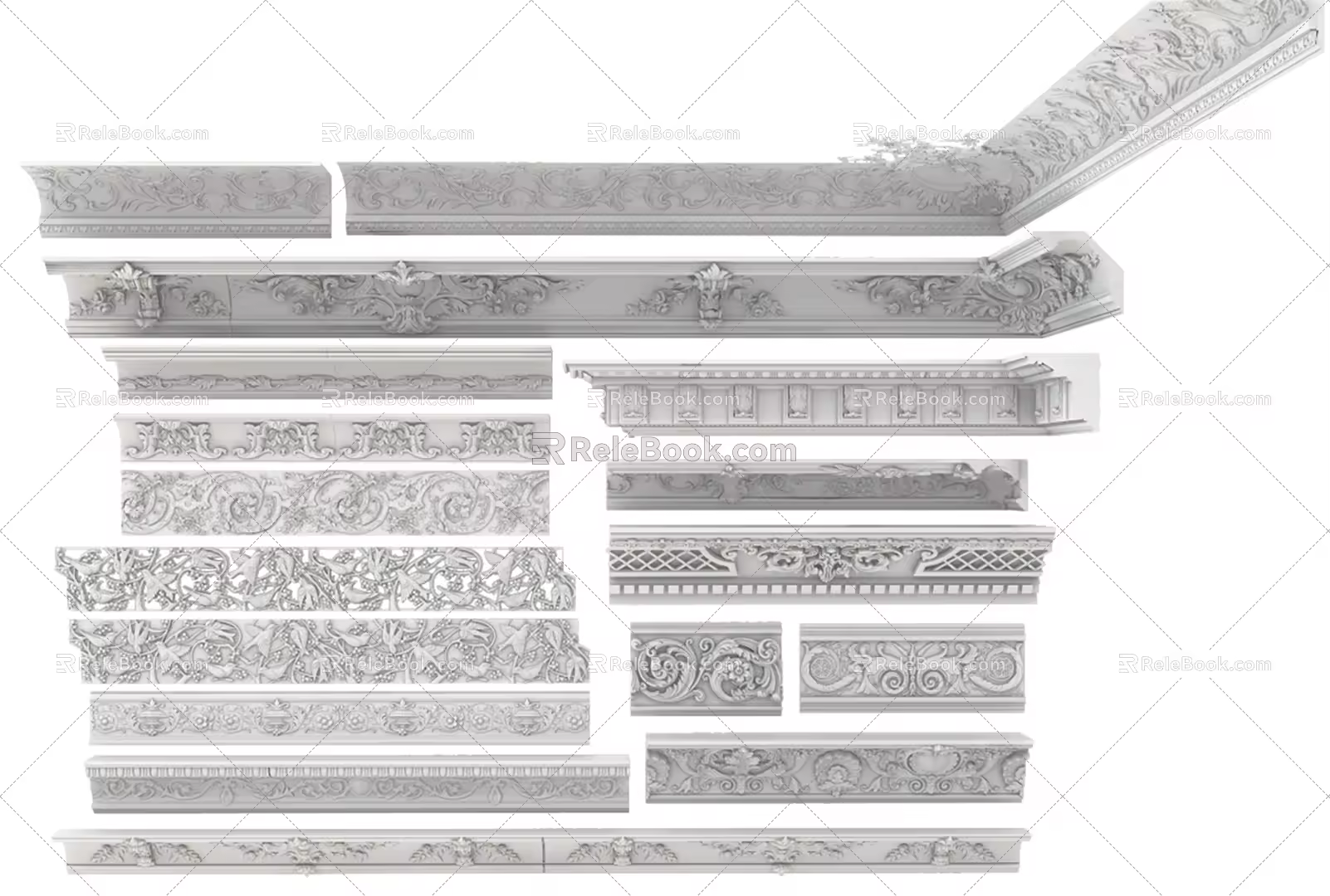 European-style Corner Line Classical Carved Line Corner Line 3d model