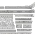 European-style Corner Line Classical Carved Line Corner Line 3d model