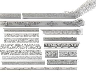 European-style Corner Line Classical Carved Line Corner Line 3d model